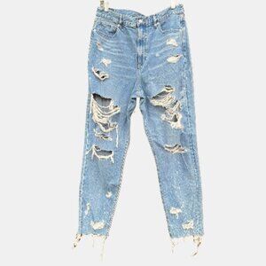 American Eagle Outfitters Blue Distressed Ankle Jeans